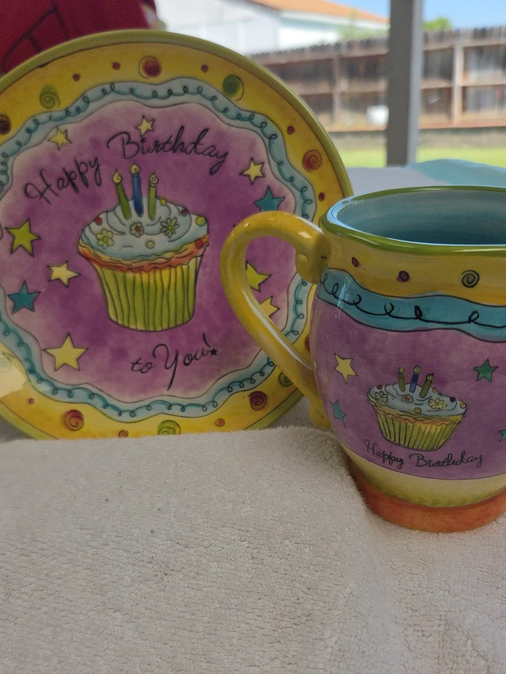 Certified International Happy Birthday Cup and Plate Set